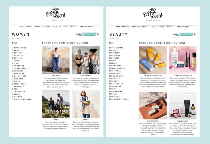 Peppermynta Brandfinder – Finde Fair Fashion, Naturkosmetik und Eco Lifestyle auf einen Klick