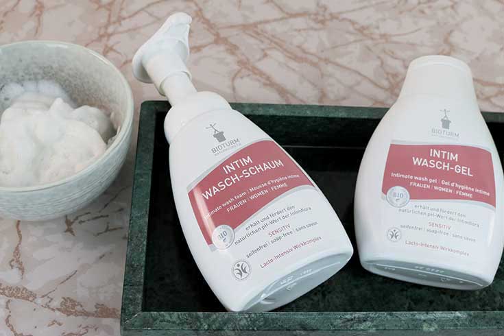Bioturm Intimpflege – Endlich eine milde Naturkosmetik Intimpflege Serie: Intim Wasch-Schaum, Intim Wasch-Lotion