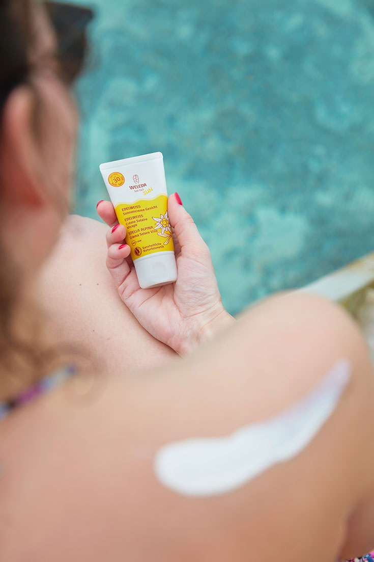 Naturkosmetik-Weleda-Sonnencreme-Sonnenschutz-Edelweiss-Malediven-Gili-Lankanfushi-Watervilla