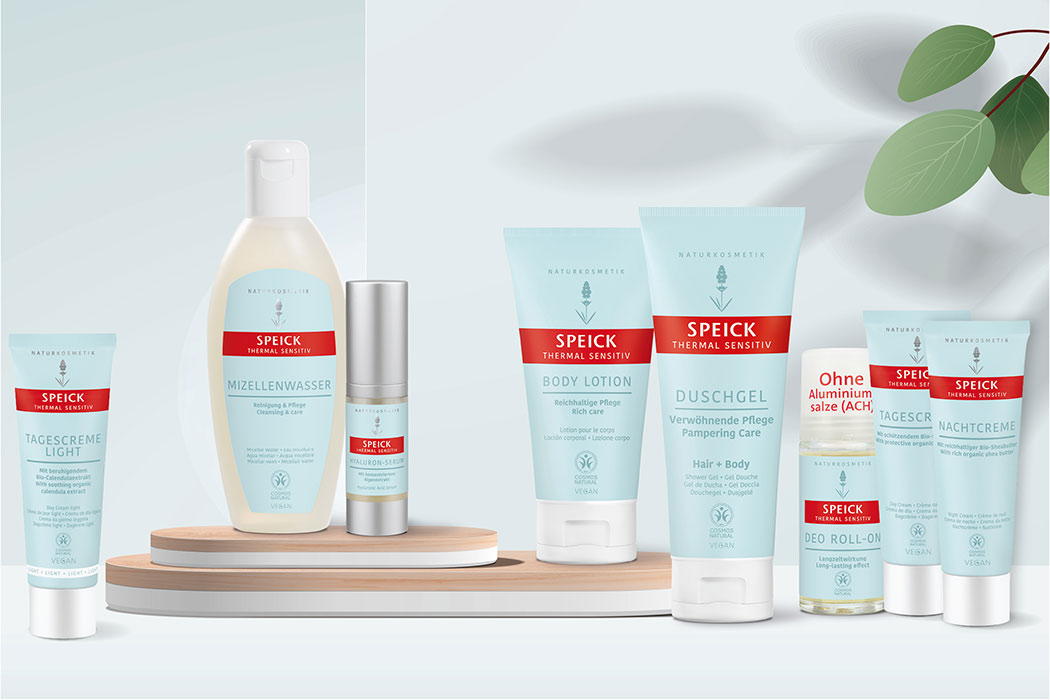 Die Thermal Sensitiv Serie von Speick Naturkosmetik – Wellness für die Haut  mit wohltuendem Thermalwasser und Heilwasser: Tagescreme, Tagescreme Light, Nachtcreme, Hyaloronserum, Mizellenwasser, Duschgel, Deo ohne Aluminium, Body Lotion