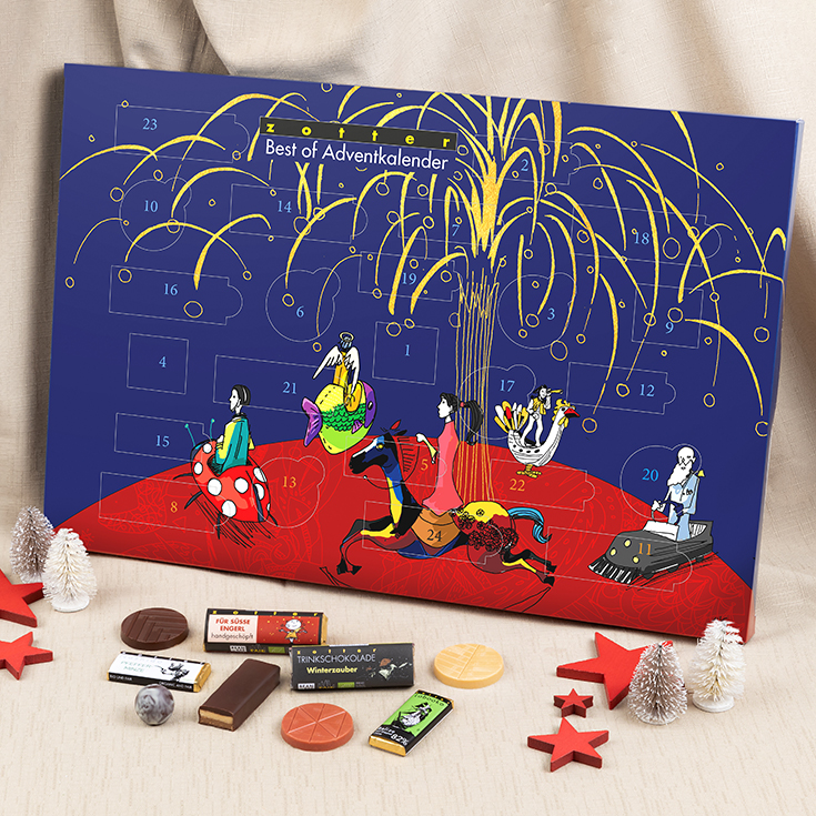 Nachhaltige Adventskalender 2023: Nachhaltiger Adventskalender im Test! Von Fair Trade Schokolade, veganer Schokoladenadventskalender, Naturkosmetik Adventskalender, Bio Tee, Bio Gewürze, Naturkosmetik für Männer, Aromatherapie, samenfestes Saatgut, natursüße Pralinen ohne Zuckerzusatz mit Dattelmus bis Bio Tee Kalender. Bio Schokoladenadventskalender von Zotter