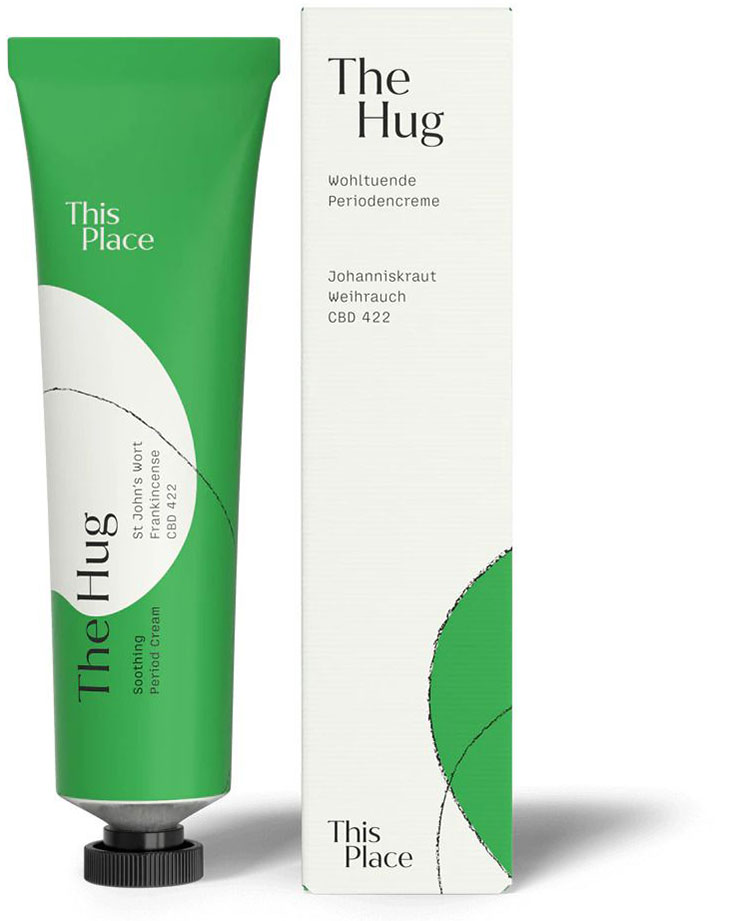 Frauengesundheit: Natürliche Produkte für die Wechseljahre, Periode & Co. Was hilft bei PMS, Regelschmerzen und in der Menopause? Wir haben für euch Naturkosmetik, Bio-Tee und natürliche Nahrungsergänzung zusammengestellt: Periodencreme The Hug von This Place