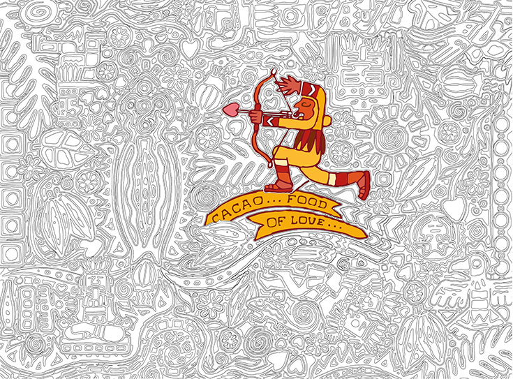 Farb-Meditation – achtsames Ausmalen mit Lovechock rohe und vegane Bio Schokolade, Ausmalbild, gratis Vorlage zum ausmalen
