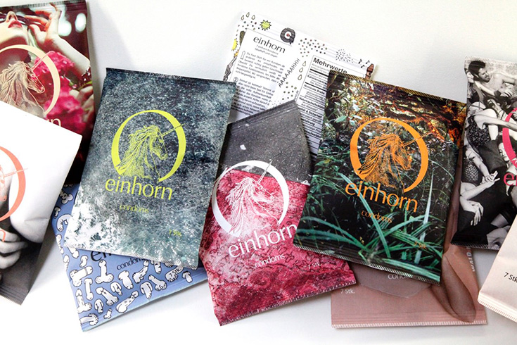 Peppermynta Brandfinder: Einhorn. Einhorn verkauft vegane und nachhaltige Kondome und Periodenprodukte wie Bio Tampons, Menstruationstasse und Bio Slipeinlagen