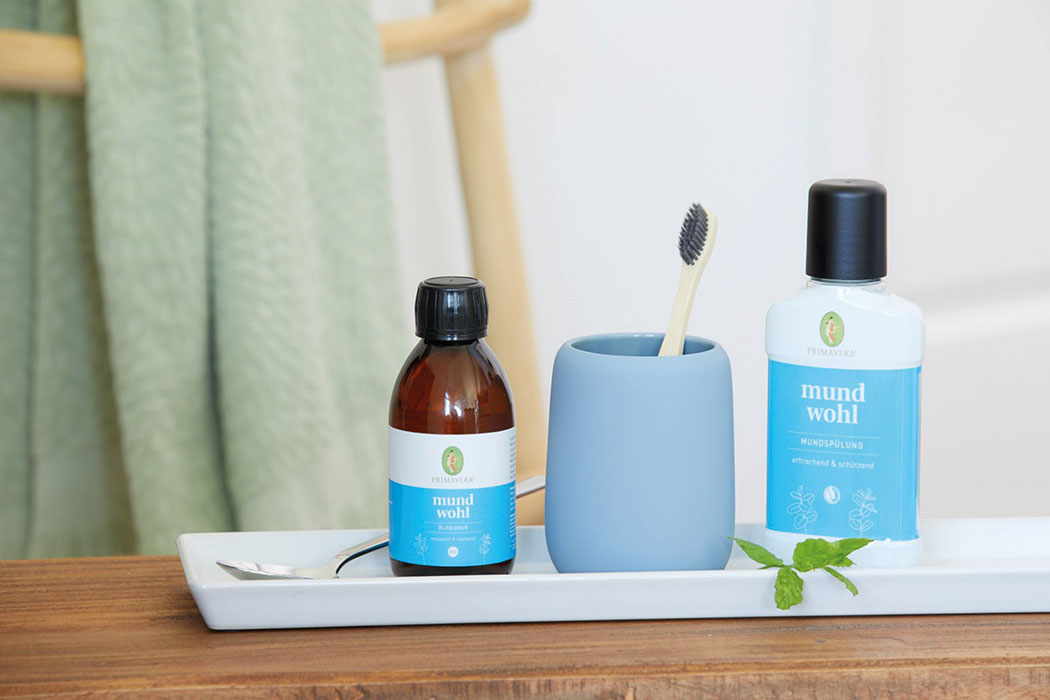 Naturkosmetik Primavera Mundwohl – warum Mundgesundheit, Zahngesundheit mehr als Zähneputzen ist: Ölziehkur, Mundspülung, Lippen Akut Gel