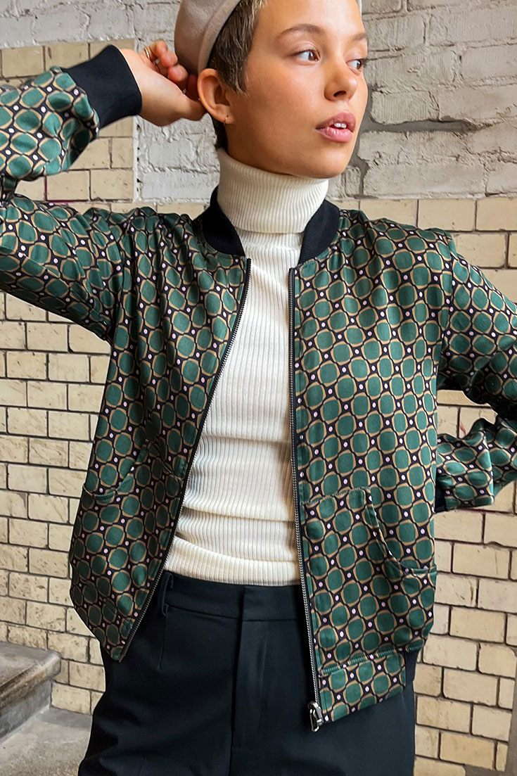 Wendebare Bomberjacke, Upcycling 2-in-1 Blouson, Fair Fashion Wendejacke von Yahmo