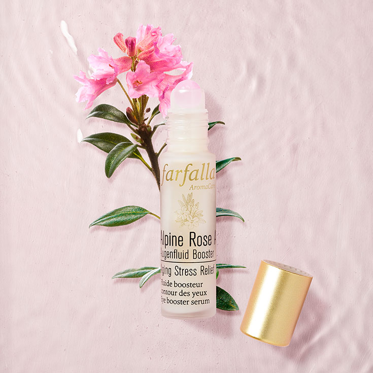 Naturkosmetik Augenpflege Test Top 10 – Die besten Augencremes mit natürlichen Inhaltsstoffen, straffend, glättend, gegen Falten, Augen Roll-On, vegane Kosmetik, Biokosmetik: Alpine Rose A+ Augenfluid Booster von Farfalla