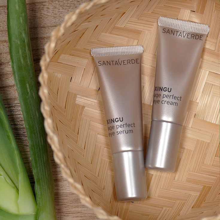 Santaverde – Naturkosmetik Anti-Aging für strahlende Haut. XINGU age perfect cream und age protect, natürliche Kosmetik für reife Haut und trockene Haut