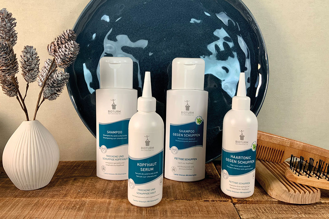 Bioturm Naturkosmetik Anti-Schuppen-Shampoos mit natürlichen Inhaltsstoffen, fettige Schuppen, trockene Kopfhaut, sesible Kopfhaut